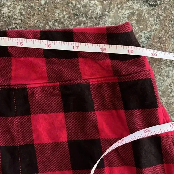 EUC Soma Pajama Set Buffalo Plaid w Solid Red Long Sleeve Top Soft Cozy Size XXL - Picture 6 of 9